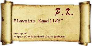 Plavsitz Kamilló névjegykártya